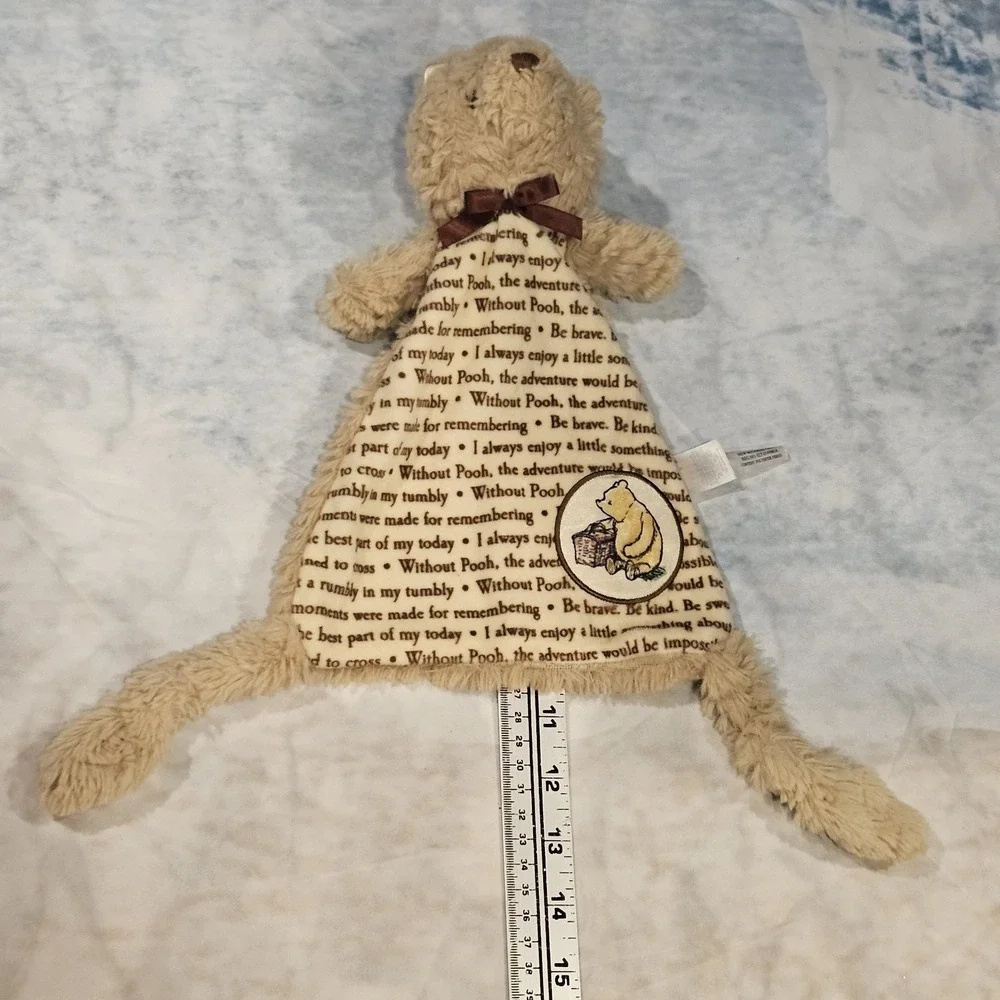 Disney Baby Classic Winnie The Pooh Lovey Security Blanket‎ Plush Flat Bear